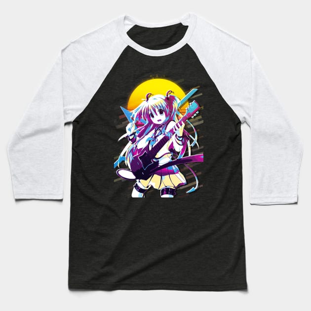 Yui - Angel Beats! Baseball T-Shirt by 80sRetro